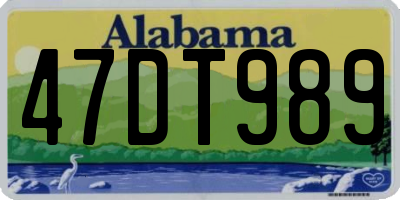 AL license plate 47DT989