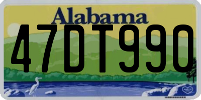 AL license plate 47DT990