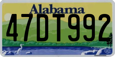 AL license plate 47DT992