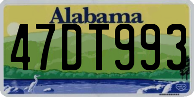 AL license plate 47DT993