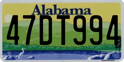 AL license plate 47DT994