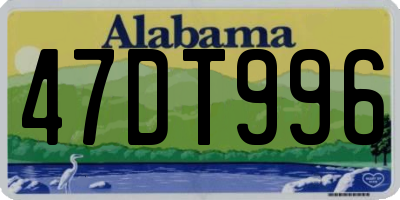 AL license plate 47DT996