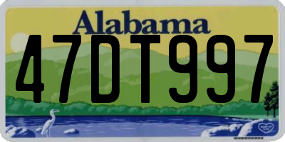 AL license plate 47DT997