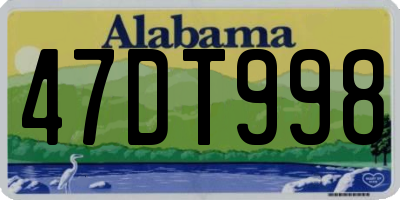 AL license plate 47DT998
