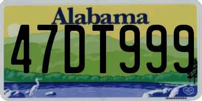 AL license plate 47DT999