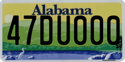 AL license plate 47DU000