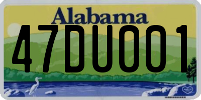 AL license plate 47DU001