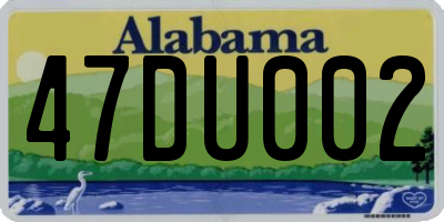 AL license plate 47DU002