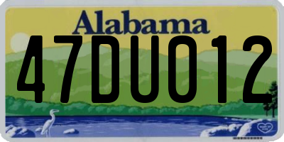AL license plate 47DU012