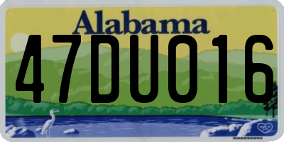 AL license plate 47DU016