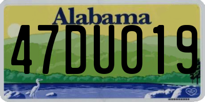 AL license plate 47DU019