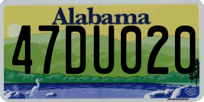 AL license plate 47DU020