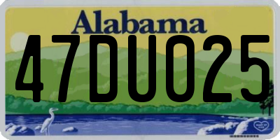 AL license plate 47DU025