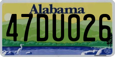 AL license plate 47DU026
