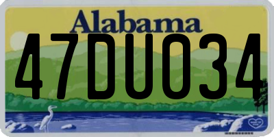 AL license plate 47DU034