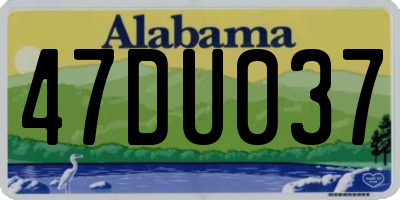 AL license plate 47DU037