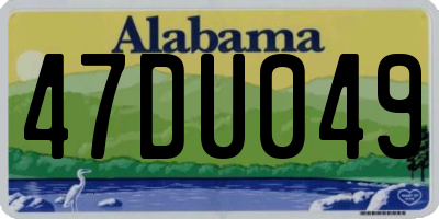 AL license plate 47DU049