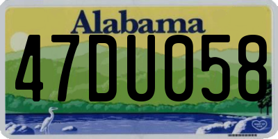 AL license plate 47DU058