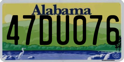 AL license plate 47DU076