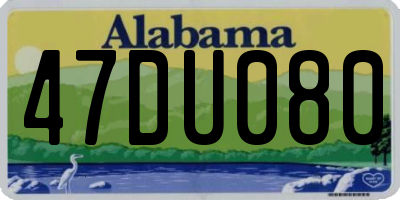 AL license plate 47DU080