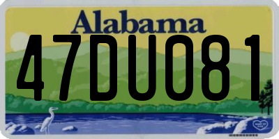 AL license plate 47DU081