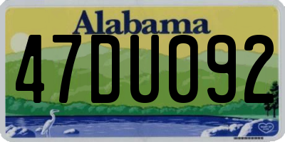 AL license plate 47DU092