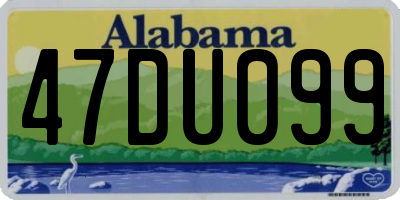 AL license plate 47DU099