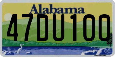 AL license plate 47DU100