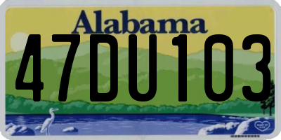 AL license plate 47DU103