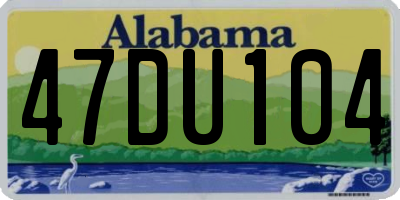 AL license plate 47DU104