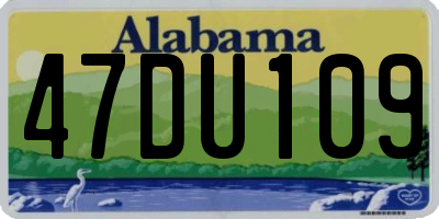 AL license plate 47DU109