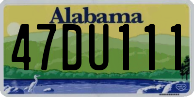 AL license plate 47DU111