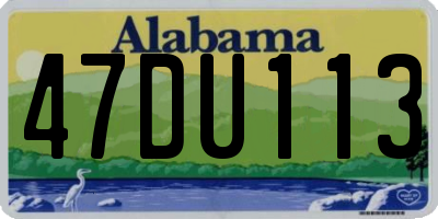 AL license plate 47DU113
