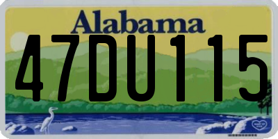 AL license plate 47DU115