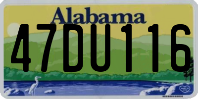 AL license plate 47DU116