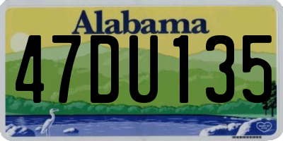 AL license plate 47DU135