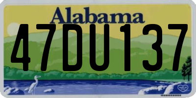 AL license plate 47DU137