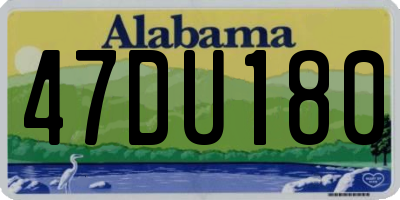 AL license plate 47DU180