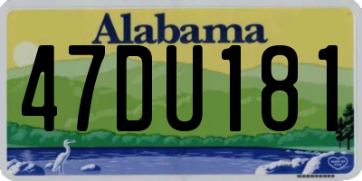 AL license plate 47DU181