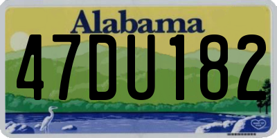 AL license plate 47DU182