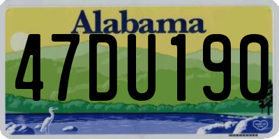 AL license plate 47DU190