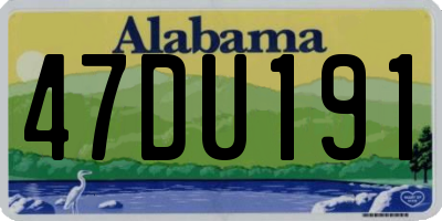 AL license plate 47DU191