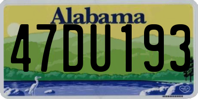 AL license plate 47DU193