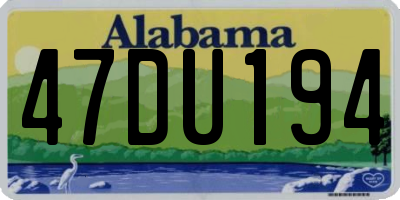 AL license plate 47DU194