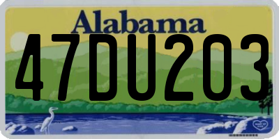 AL license plate 47DU203