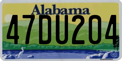 AL license plate 47DU204