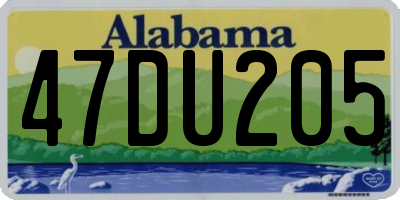 AL license plate 47DU205