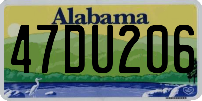 AL license plate 47DU206