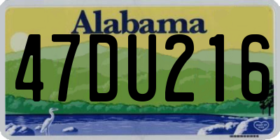 AL license plate 47DU216