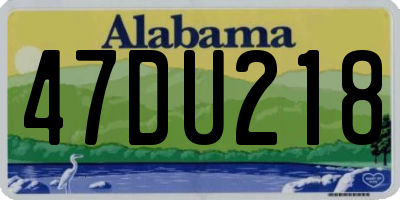AL license plate 47DU218